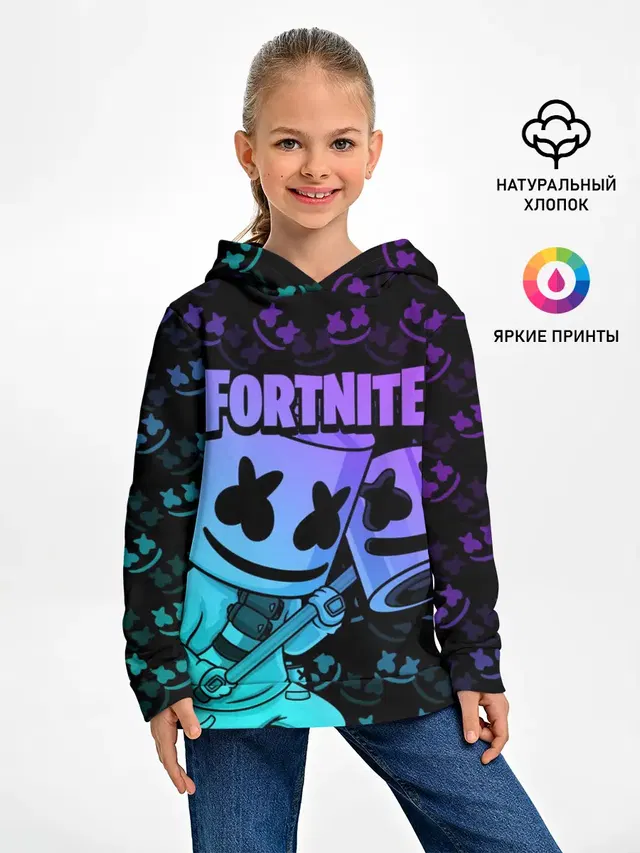 Детское худи с принтом «Фортнайт — FORTNITE MARSHMELLO»
