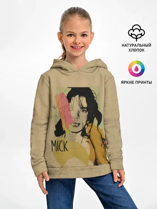 Детское худи с принтом «Rolling Stones — MICK JAGGER»