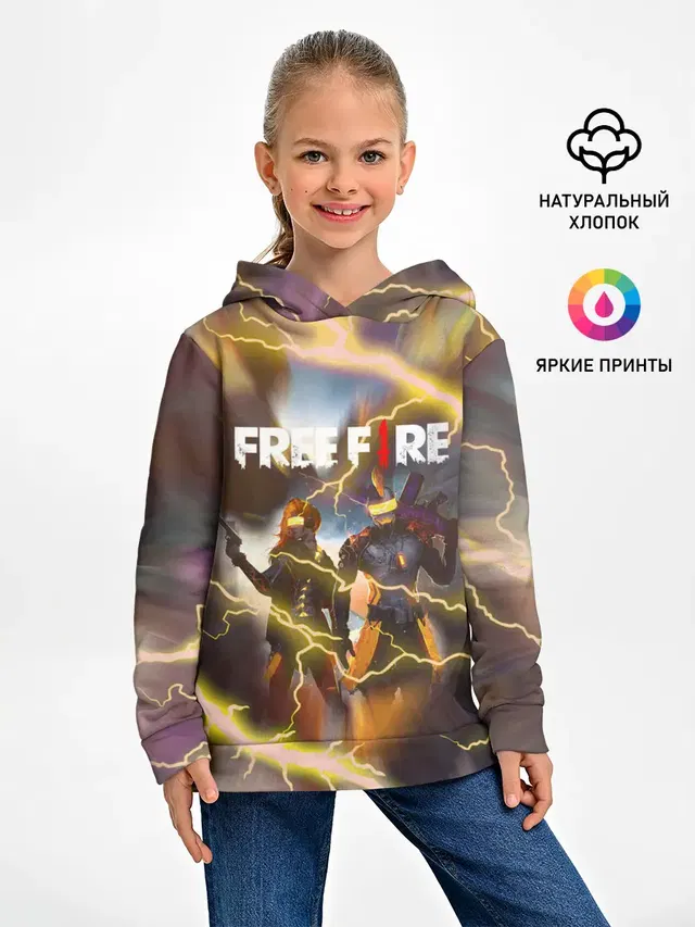 Детское худи с принтом «Garena Free Fire — FREEFIRE — ФРИФАЕР»