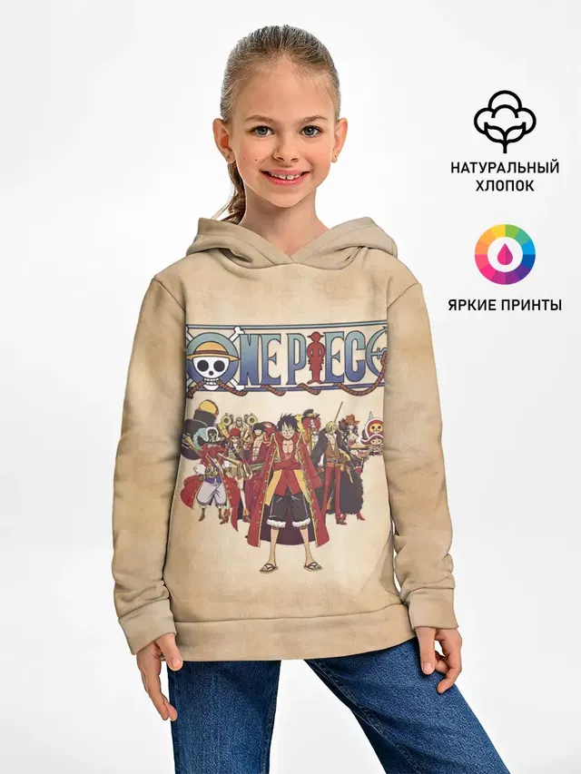 Детское худи с принтом «Ван Пис — Персонажи One Piece. Большой куш»