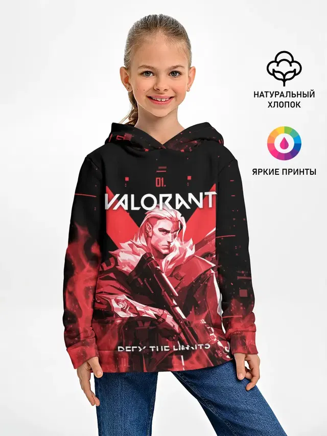 Детское худи с принтом «Valorant Sova»