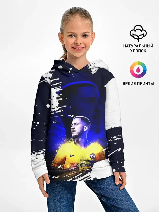 Детское худи с принтом «Эден Азар — EDEN HAZARD»