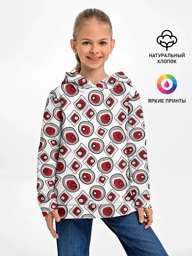 Красно черный узор на белом