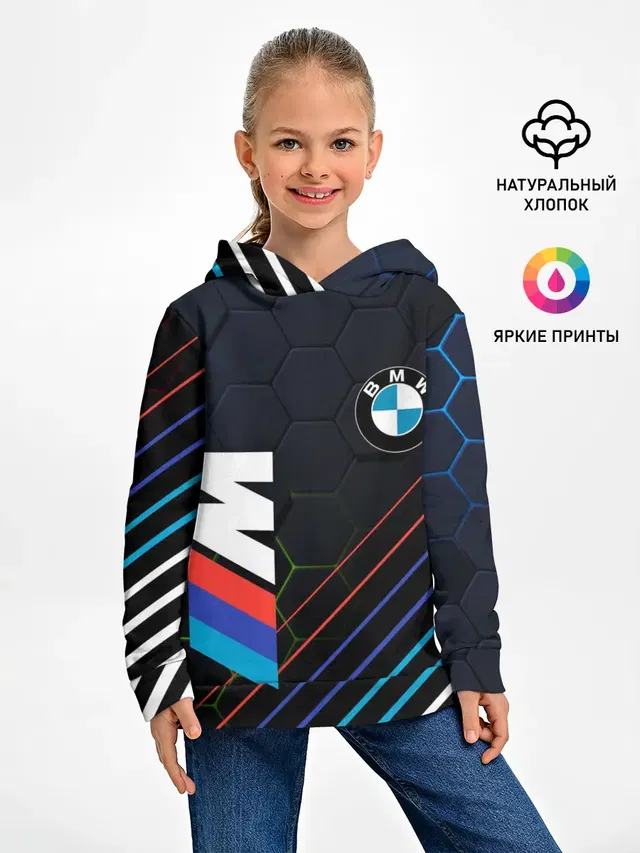 Детское худи с принтом «BMW — M COMPETITION»