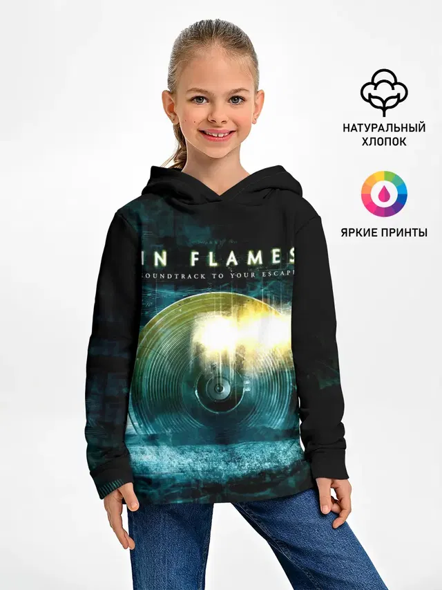 Детское худи с принтом «In Flames — Soundtrack to Your Escape - In Flames»
