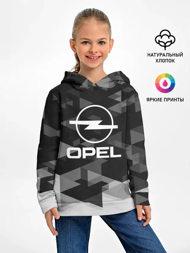 Детское худи с принтом «Opel sport geometry»