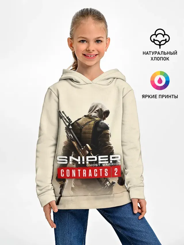 Детское худи с принтом «Разные игры — Sniper Ghost Warrior Contracts»