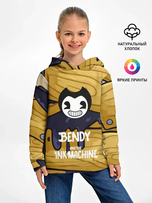 Детское худи с принтом «Bendy and the ink machine»