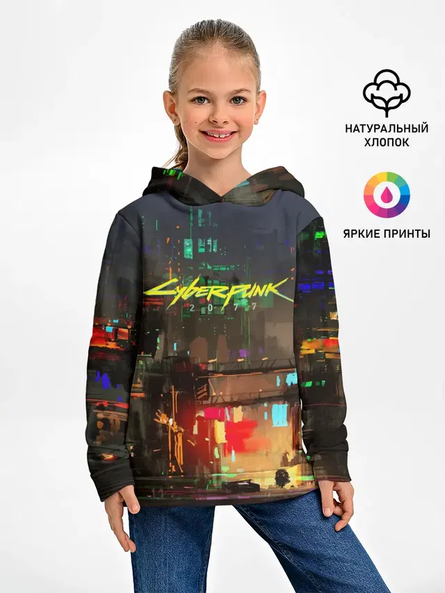 Детское худи с принтом «Cyberpunk 2077»