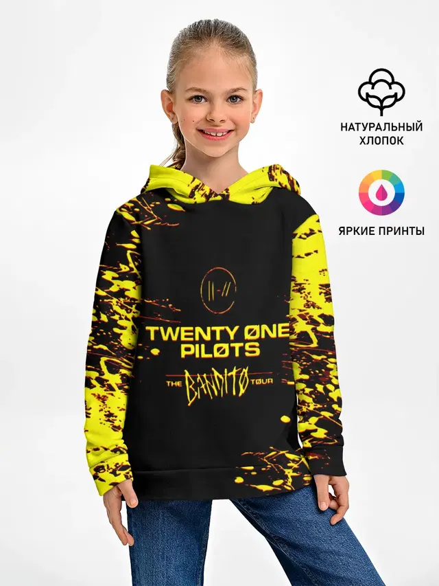 Детское худи с принтом «Twenty One Pilots — TWENTY ONE PILOTS TOP.»