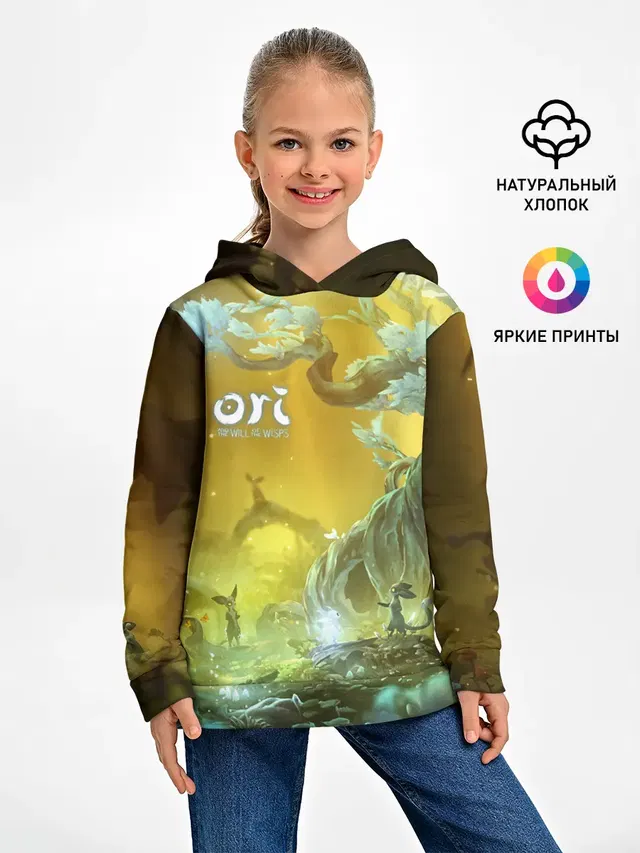 Детское худи с принтом «Moki — Ori»