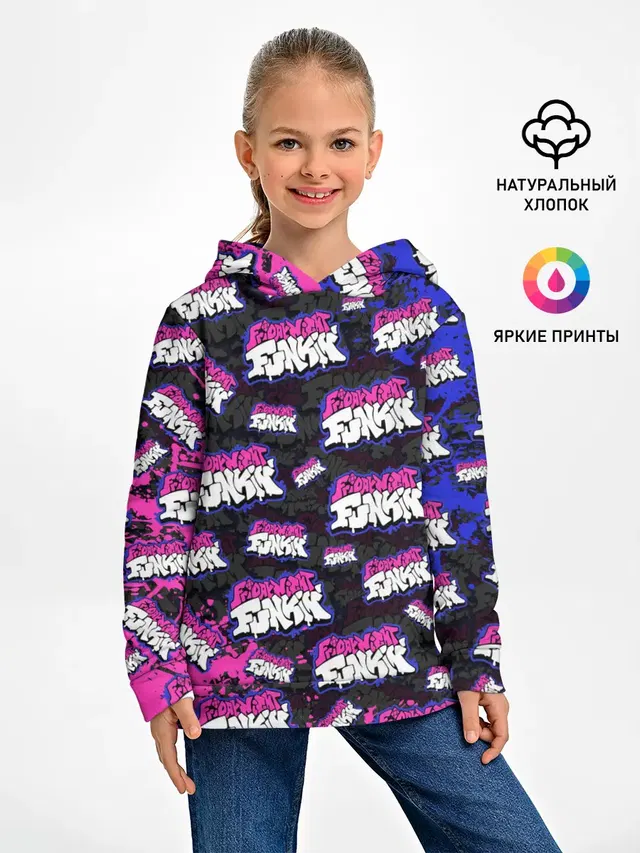 Детское худи с принтом «Friday Night Funkin Логобомбин»