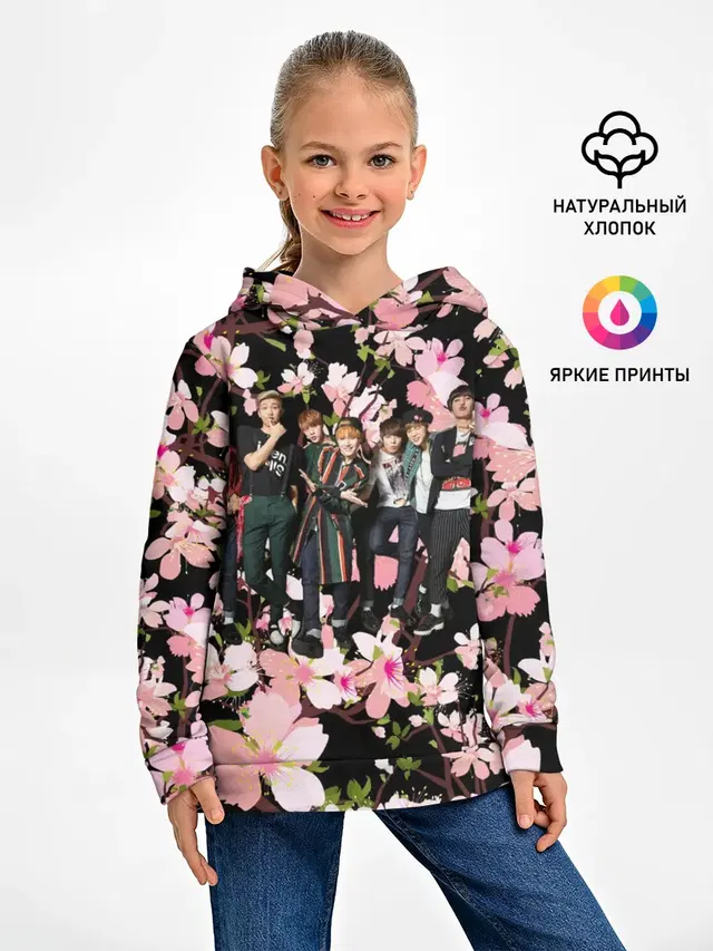 Детское худи с принтом «BTS — Sakura»
