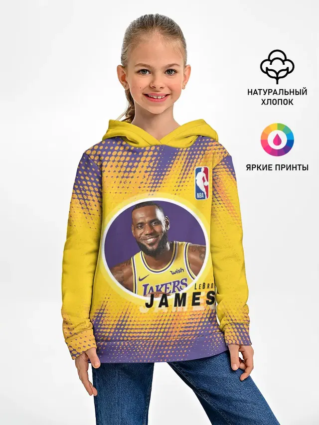 Детское худи с принтом «НБА — LeBron James»
