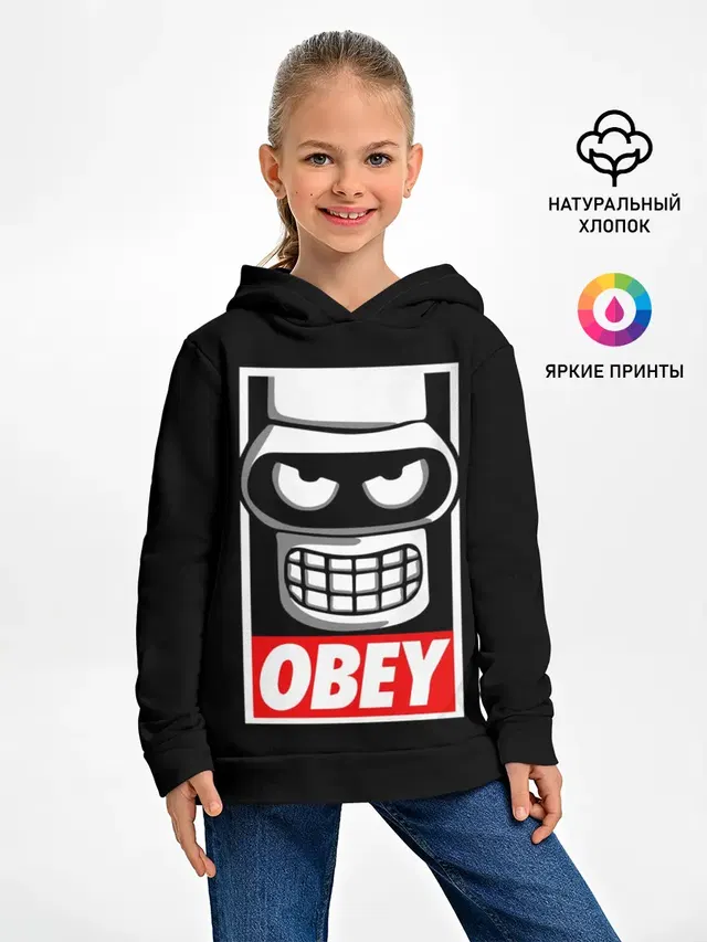 Детское худи с принтом «Futurama — Бендер»