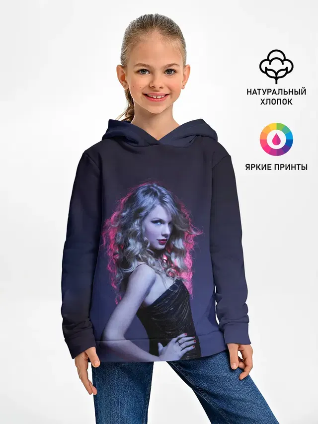 Детское худи с принтом «Taylor Swift — Игривая Тейлор»