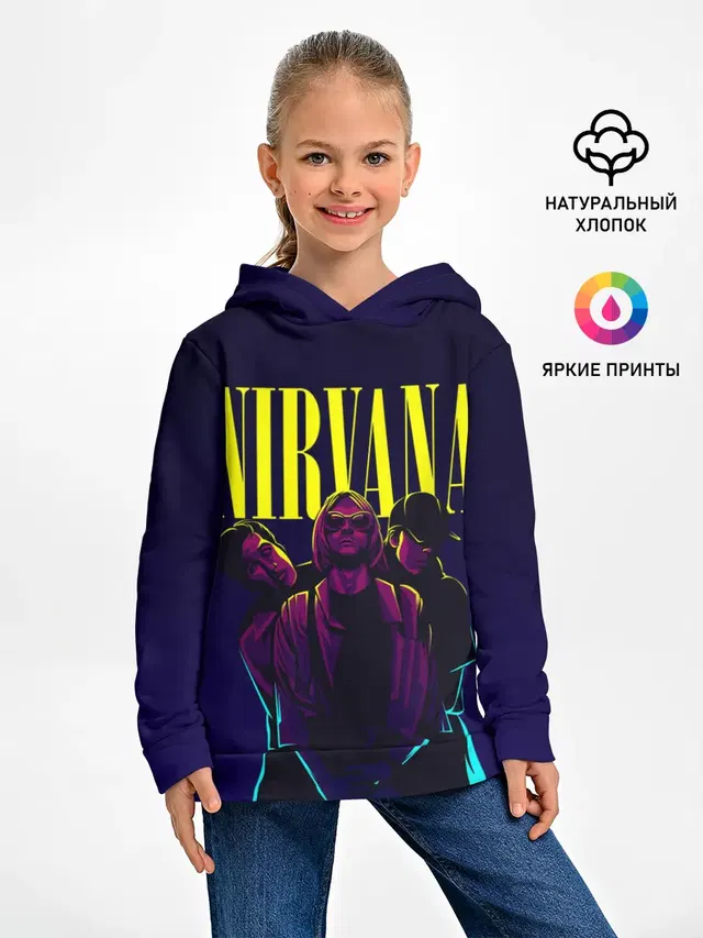 Детское худи с принтом «Nirvana Neon»