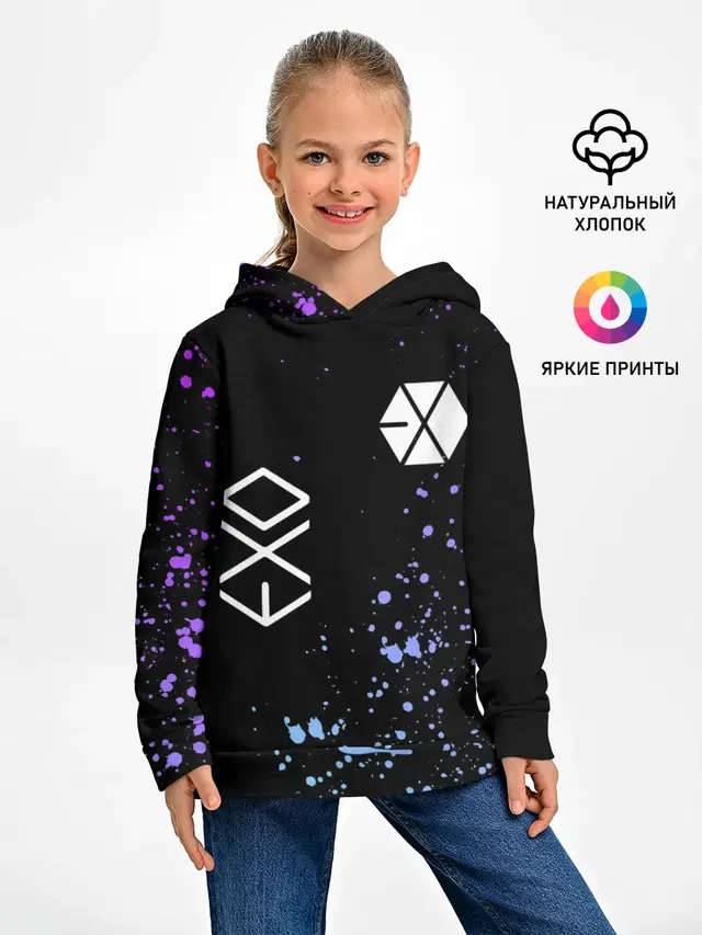 Детское худи с принтом «Exo — EXO BAND.»