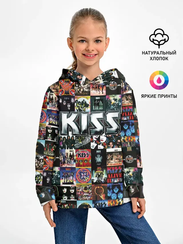 Детское худи с принтом «Kiss»