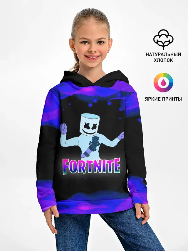 Детское худи с принтом «Фортнайт — Fortnite Marshmallow»
