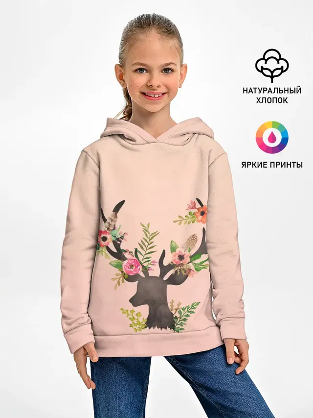 олень рога цветы