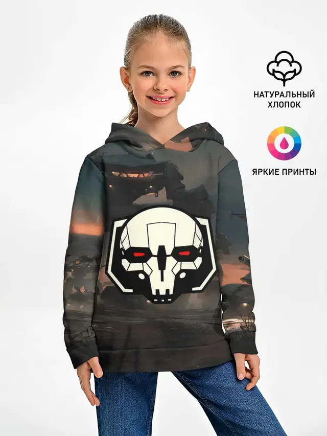 Детское худи с принтом «BattleTech — Боевоймех»