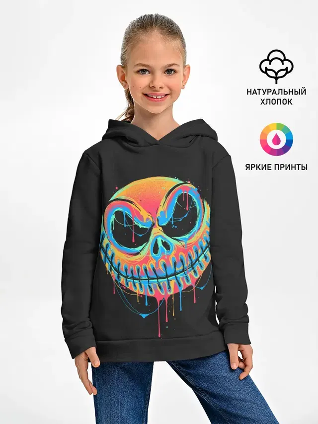 Детское худи с принтом «Jack Skellington. Paints»