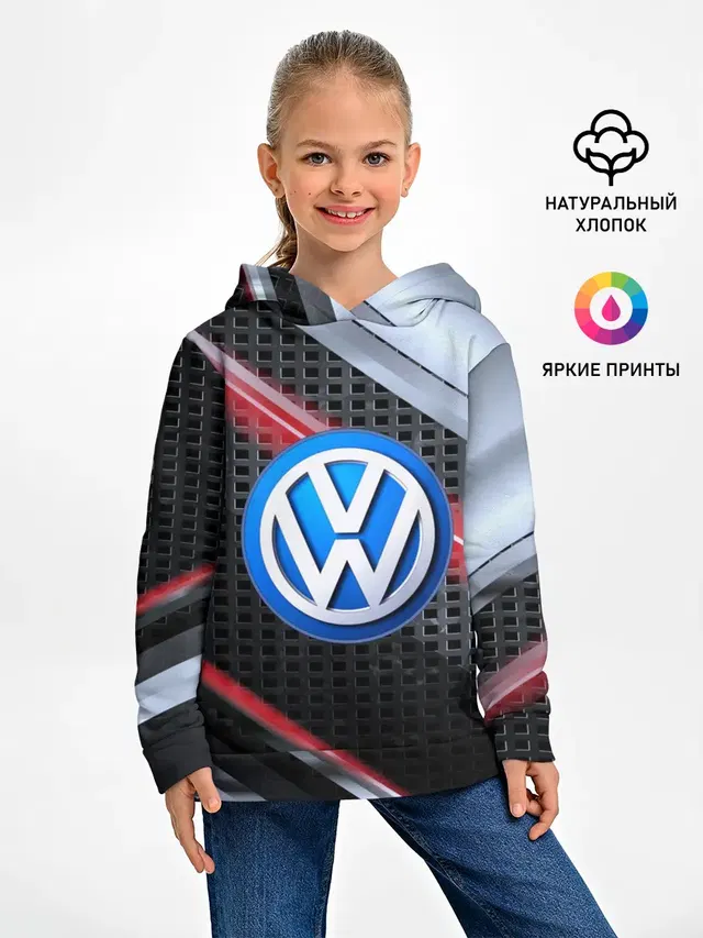 Детское худи с принтом «Volkswagen — VOLKSWAGEN high speed»