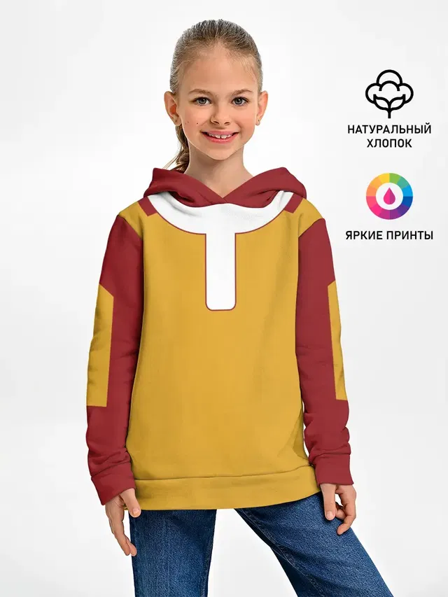 Детское худи с принтом «Ванпанчмен — ONE PUNCH MAN SAITAMA»