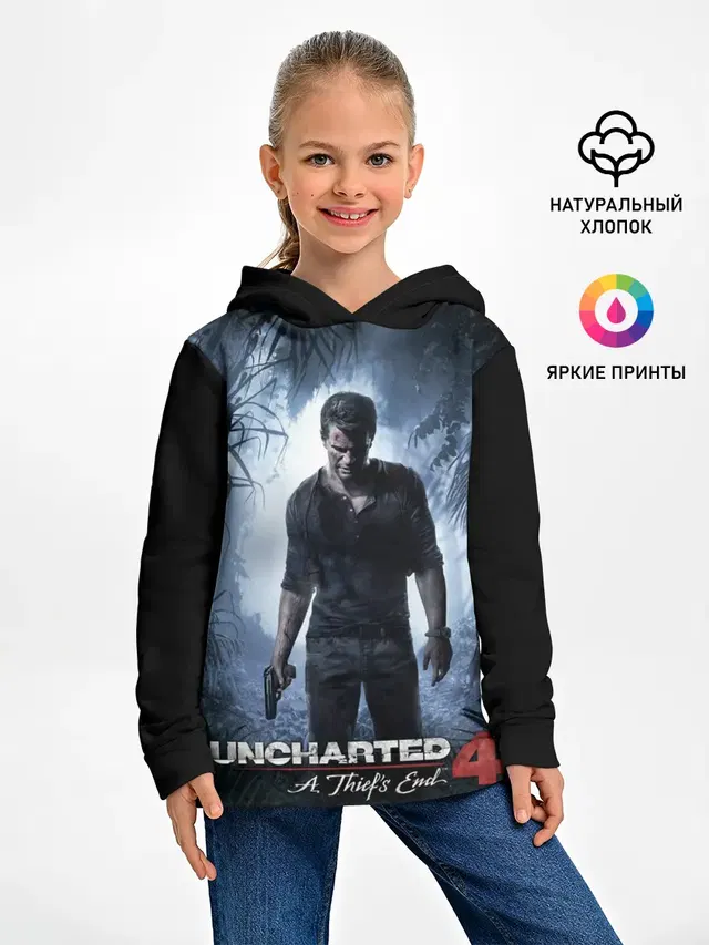 Детское худи с принтом «Uncharted — Путь вора»