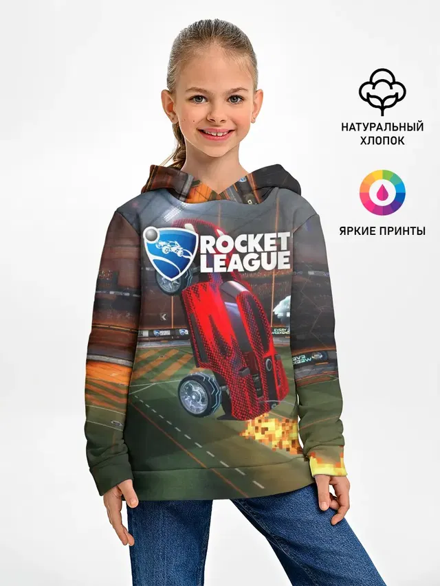 Детское худи с принтом «Rocket League»