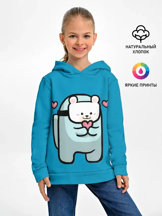 Детское худи с принтом «Амонг Ас — Nyan Cat»