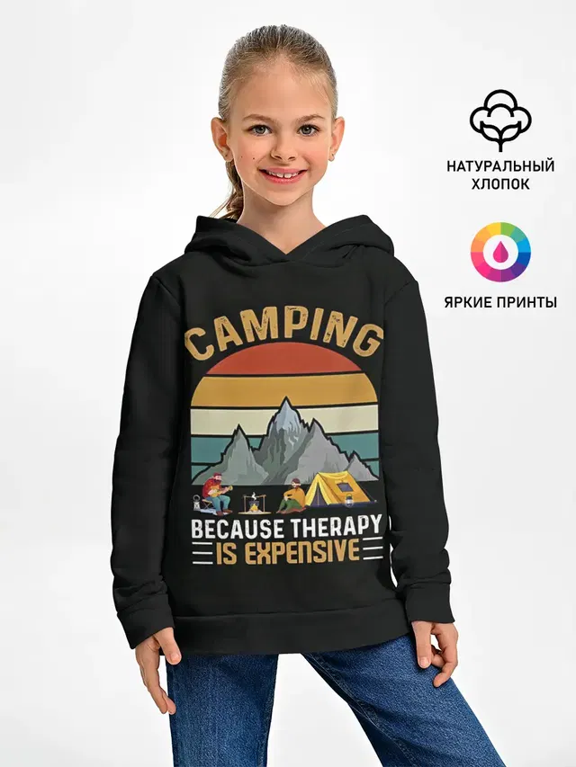 Детское худи с принтом «Retro — Camping»