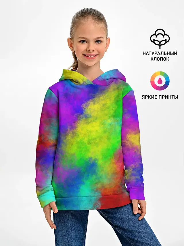 Детское худи с принтом «Абстракция — Multicolored»