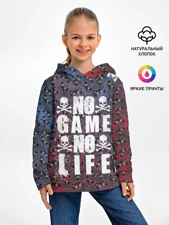 Детское худи с принтом «Игры — No Game No Life»