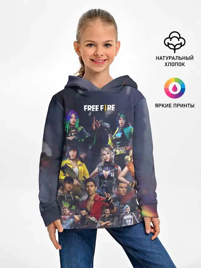 Детское худи с принтом «Game characters — Free fire»