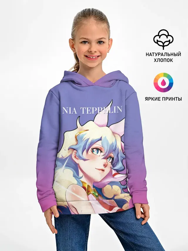 Детское худи с принтом «Nia Gurren Lagann»