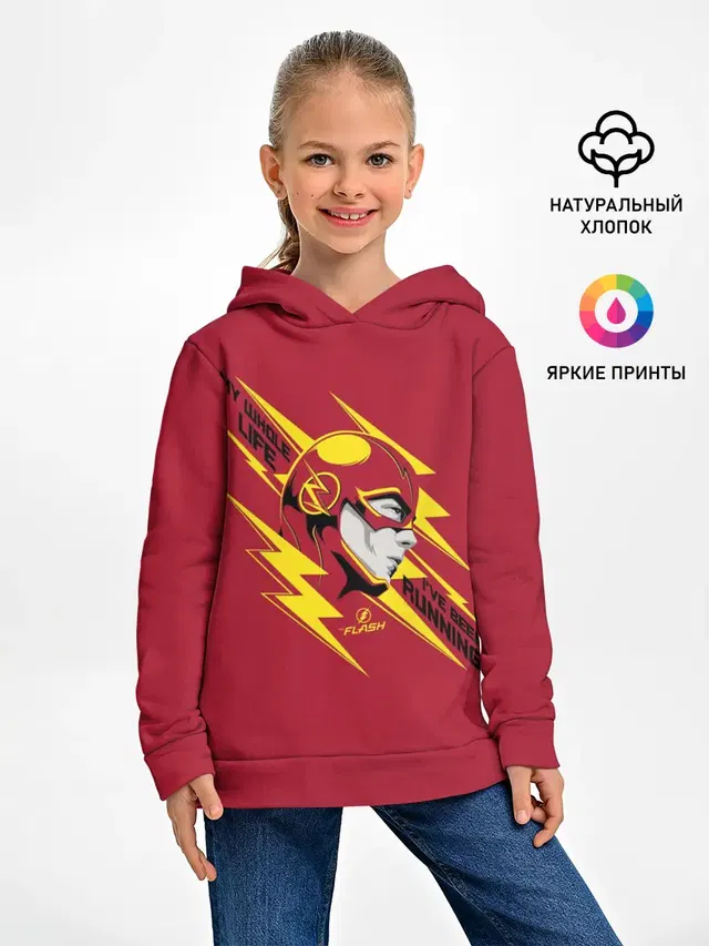 Детское худи с принтом «Флэш — The Flash»