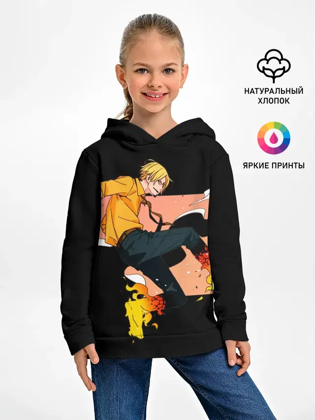 Детское худи с принтом «Ван Пис — Винсмок Санджи из One Piece»