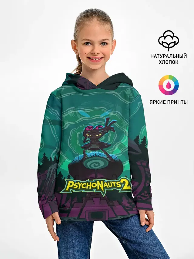 Детское худи с принтом «Разные игры — PsychoNauts 2 Рас»
