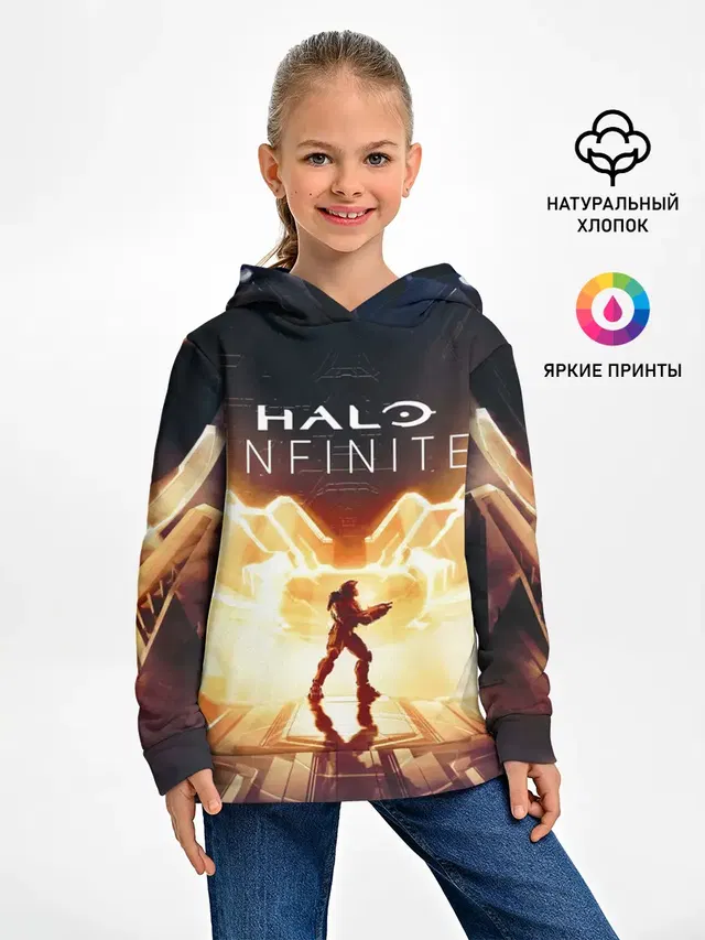 Детское худи с принтом «Halo infinite Мастер Чиф»