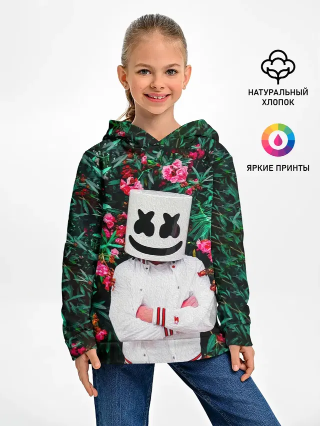 Детское худи с принтом «Marshmello — MARSHMELLO ROSES»