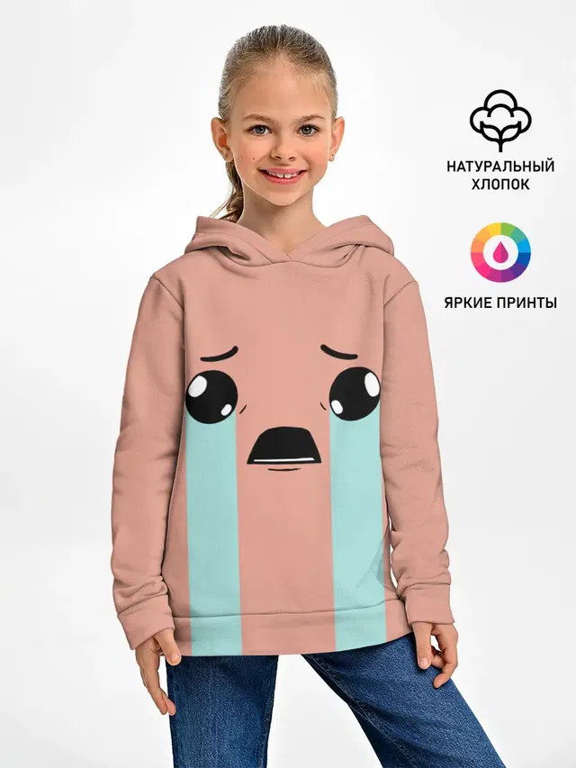 Детское худи с принтом «The Binding of Isaac — Crying Isaac»