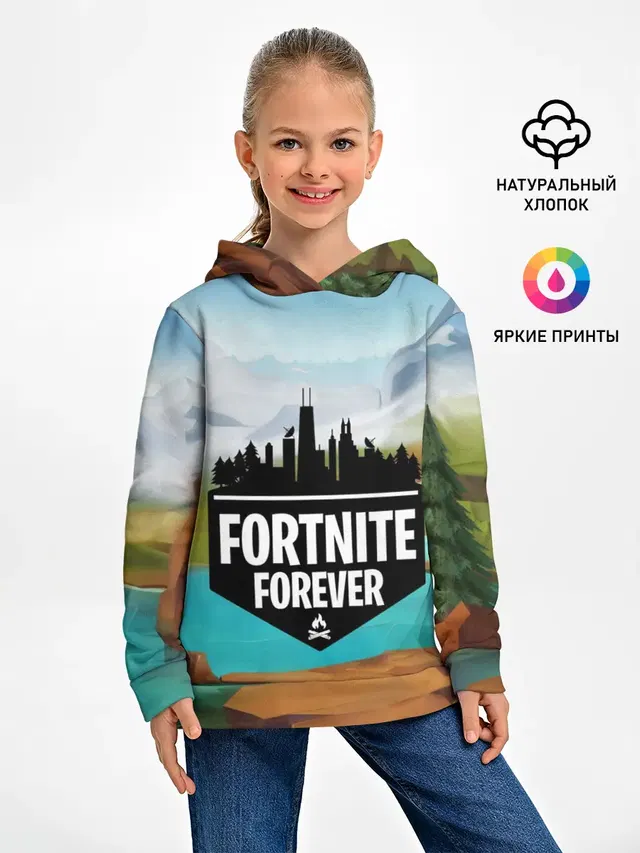 Детское худи с принтом «Фортнайт — Fortnite Forever»