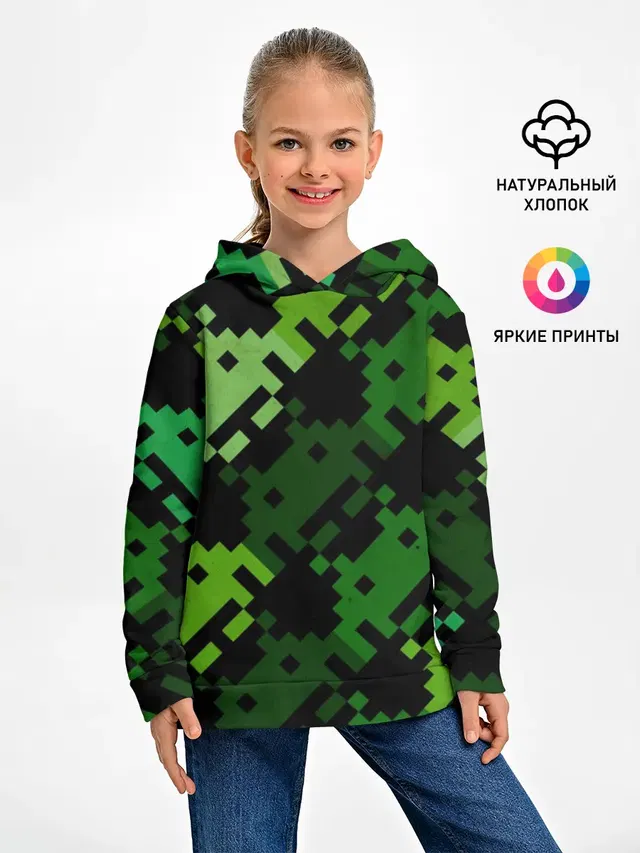 Детское худи с принтом «Тетрис и денди — Space Invaders»