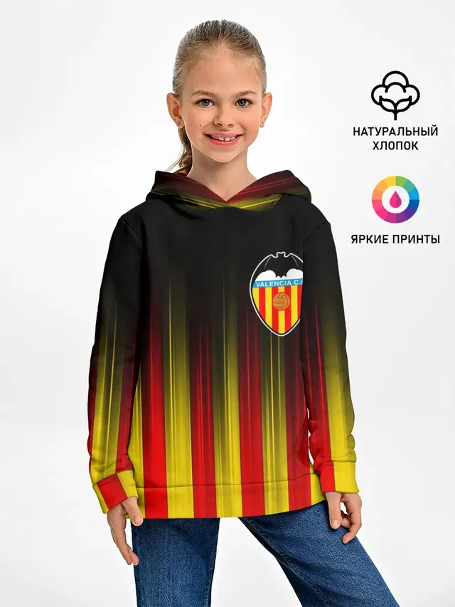 Детское худи с принтом «Valencia — FC VALENCIA — ФК ВАЛЕНСИЯ»