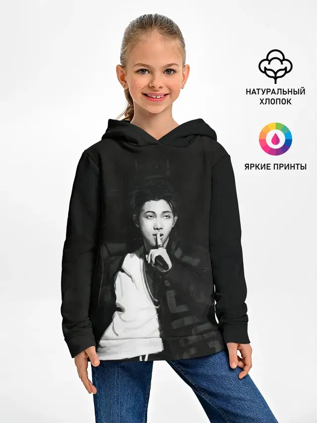 Детское худи с принтом «BTS — Namjoon black»