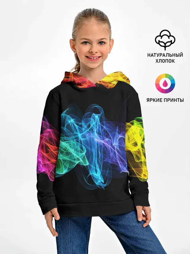 Детское худи с принтом «Color Smoke»