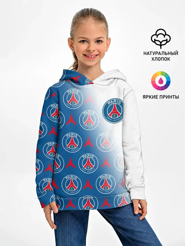 Детское худи с принтом «ПСЖ — ФК ПСЖ — PARIS SAINT GERMAIN»