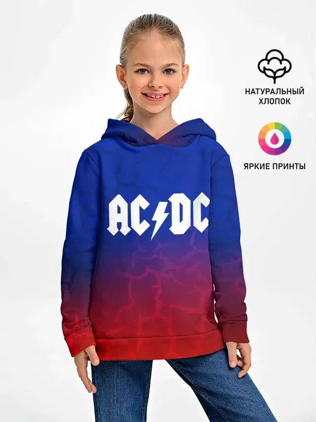 Детское худи с принтом «AC — AC/DC angel&devil»